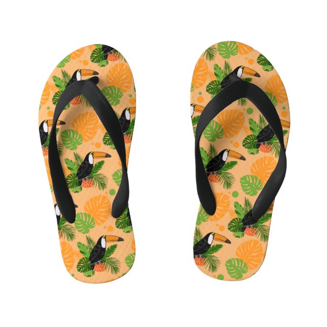 Tongs Enfants Oiseau tropical Toucan Motif sans couture (Semelle)