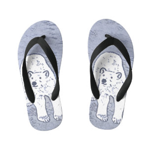 Tongs Enfants Ours polaire sur la peinture sur glace - Art origi