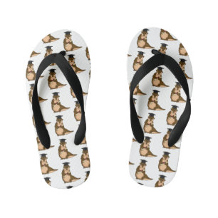 Tongs Enfants Pangolin mignon diplômé dessin animé