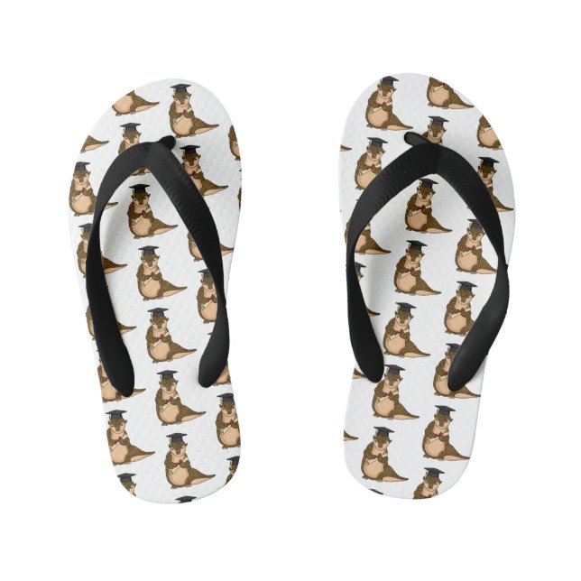 Tongs Enfants Pangolin mignon diplômé dessin animé (Semelle)