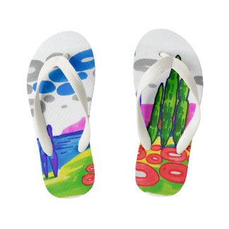 Tongs Enfants Paradis Pop Art – Paysage Graphique Audacieux