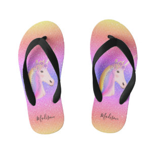 Tongs Enfants Parties scintillant arc-en-ciel Unicorn Personnali