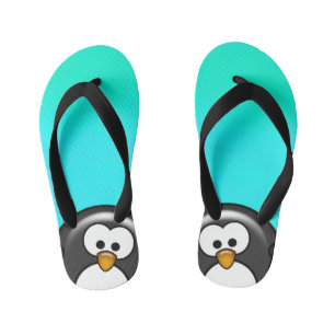 Tongs Enfants Peekaboo Penguin Aqua