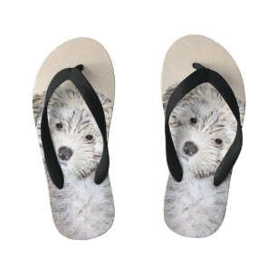 Tongs Enfants Peinture de chiot Havanais - Art original de chien