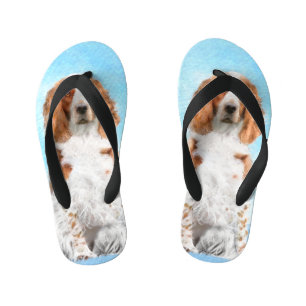 Tongs Enfants Peinture d'espagnol Welsh Springer - Art original 