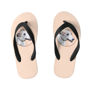 Tongs Enfants Peinture Greyhound - Cute Original Chien Art