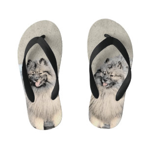 Tongs Enfants Peinture Keeshond Brothers - Art Chien original