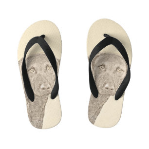 Tongs Enfants Peinture originale de chien par Retriever de Chesa