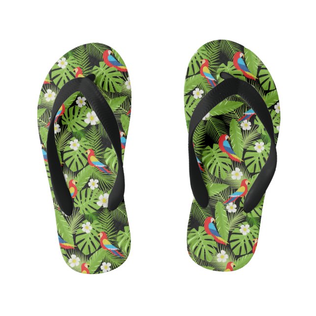 Tongs Enfants perroquets carrelés cool motif Tropical (Semelle)