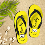 Tongs Enfants Personalized Yellow<br><div class="desc">Funny,  custom flip flops</div>