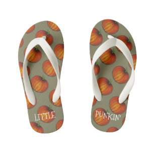 Tongs Enfants Petit Citrouille Punkin Automne Cadeau Orange Citr