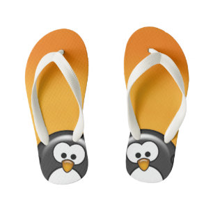 Tongs Enfants Pingouin Orange