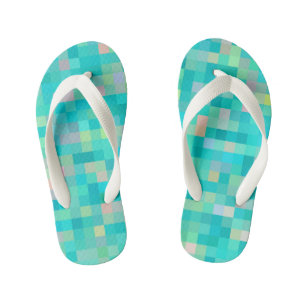 Tongs Enfants Pixel Art Multicolor Motif