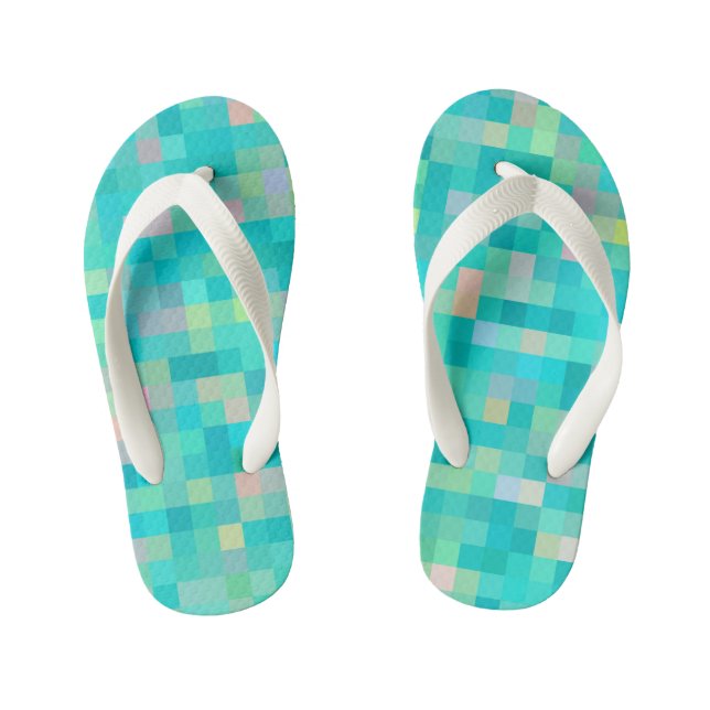Tongs Enfants Pixel Art Multicolor Motif (Semelle)