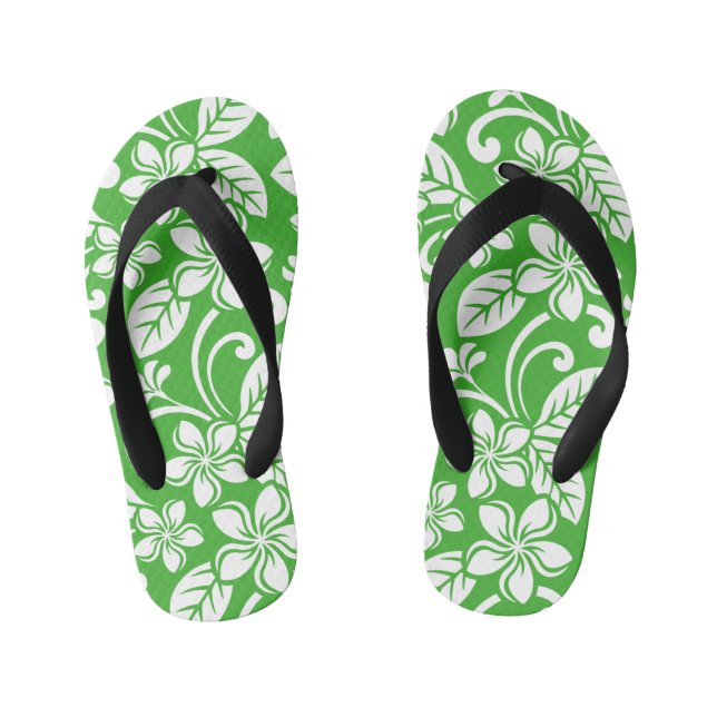 TONGS ENFANTS PLUMÉRIE DE L'ÎLE (VERT DE CITRUS) (Semelle)