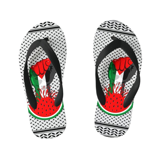 Tongs Enfants Poing de résistance palestinienne sur le symbole d (Semelle)