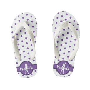 Tongs Enfants Polka Dot Dance Ballerina Purple Gymnastique Nom