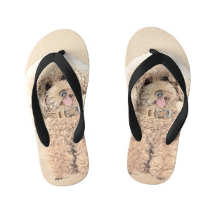 Tongs Enfants Poodle Miniature Toy Apricot Crème Chien Brown Art