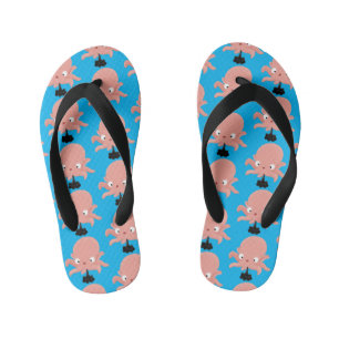 Tongs Enfants Poulpe bébé rose mignon humour de dessin animé