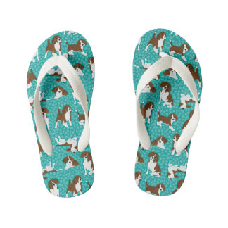 Tongs Enfants race de chien beagle - turquoise