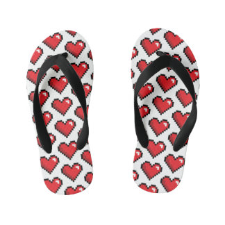Tongs Enfants Red Pixel Heart jeu vidéo