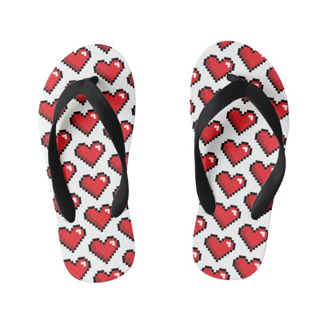 Tongs Enfants Red Pixel Heart jeu vidéo (Semelle)