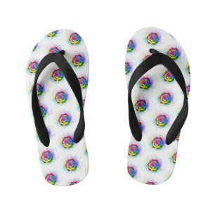 Tongs Enfants Rose arc-en-ciel coloré