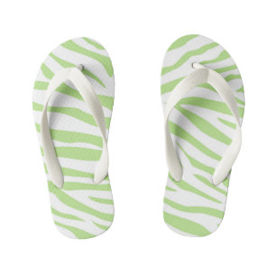 Tongs Enfants Sandales à rabat à motif zèbre vert pour enfants