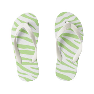 Tongs Enfants Sandales à rabat à motif zèbre vert pour enfants