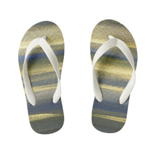 Tongs Enfants Sandales personnalisées Gold Blue Lines pour enfan