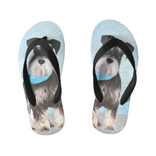 Tongs Enfants Schnauzer (Miniature) Peinture - Chien original mi