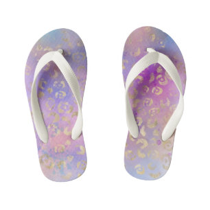 Tongs Enfants Série de design peinture léopard 8
