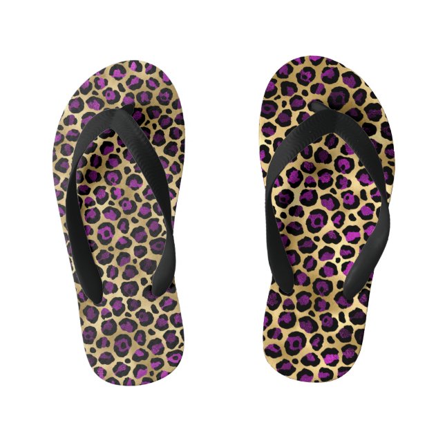 Tongs Enfants Série Purple and Gold Leopard Design 4 (Semelle)