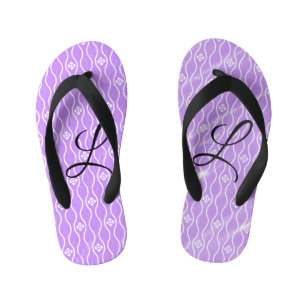 Tongs Enfants Simple rose noir aquarelle ajoutez votre monogramm