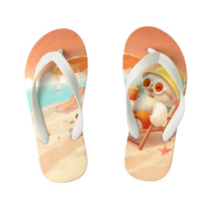Tongs Enfants Smile Pup : Mode Plage Activé Bichon Frisé Sourian