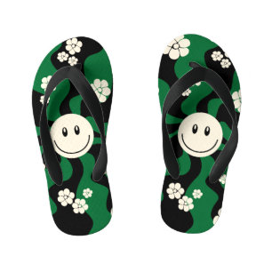 Tongs Enfants Smile - Vert, Crème et Noir