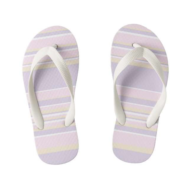 Tongs Enfants Stripes complexes - rose pastel, jaune et violet (Semelle)