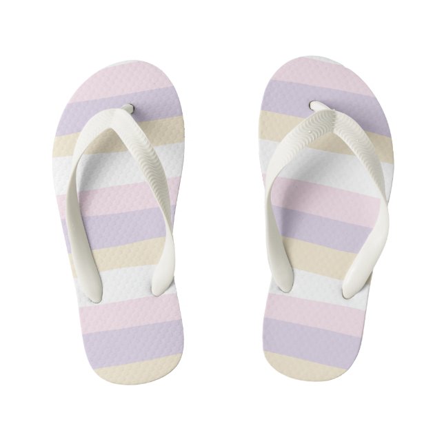 Tongs Enfants Stripes inégales - rose pastel, jaune et violet (Semelle)