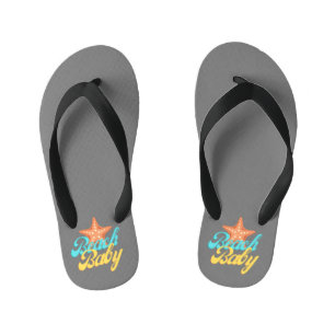 Tongs Enfants Summery Beach Baby Word Art Toddler Flip Flops