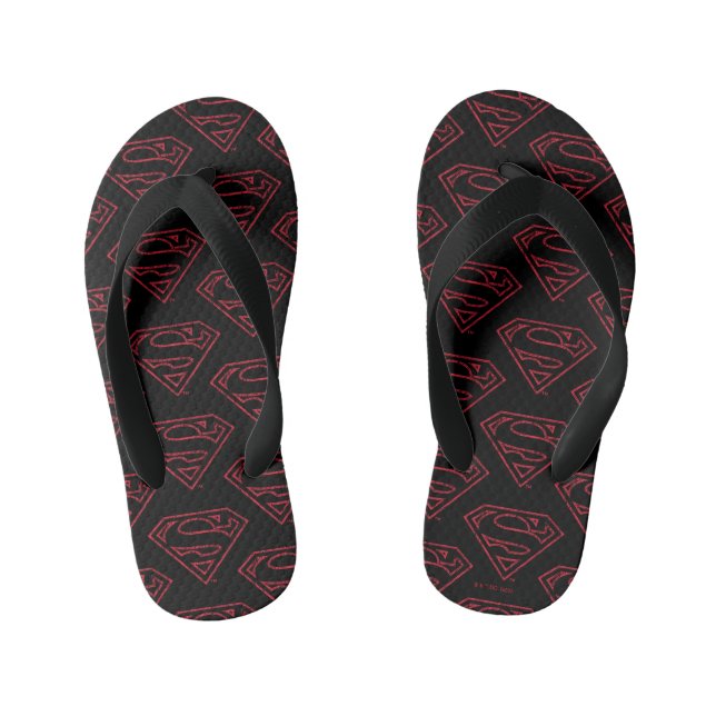Tongs Enfants Superman S-Shield | Logo en ligne rouge (Semelle)