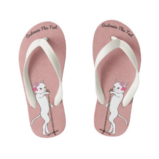Tongs Enfants Texte personnalisé / Parties scintillant or Rose V