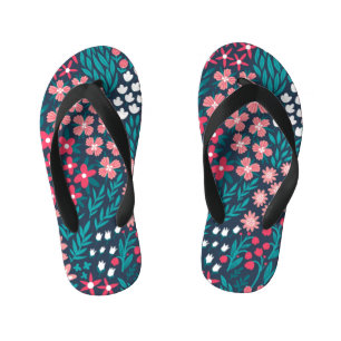 Tongs Enfants Texture vintage Fleur sans joint.