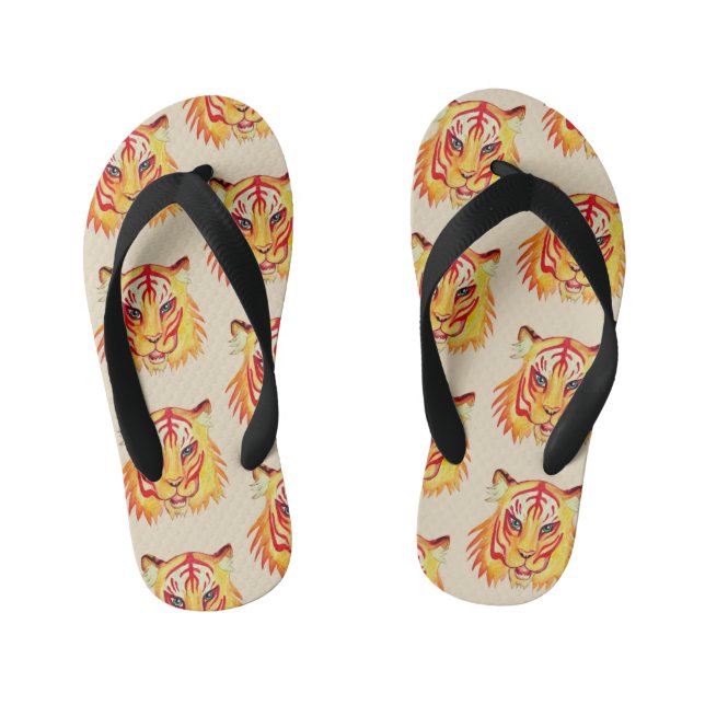 Tongs Enfants Tiger Dessin Flip Flops Personnalisés, Enfants (Semelle)