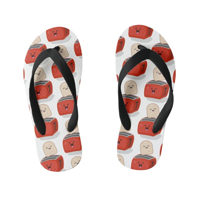 Tongs Enfants Toast de Cute kawaii et dessin animé de grille-pai (Semelle)
