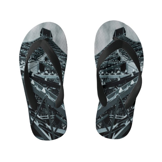 Tongs Enfants Tour Eifel Paris Acier et ciel Chaussettes de Flac (Semelle)
