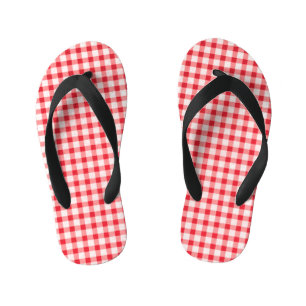 Tongs Enfants Tournes rouges En vichy enfants
