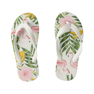 Tongs Enfants Tropical Summer Flamant rose Flip Flops