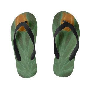 Tongs Enfants Tulipe verte jaune Art Nouveau