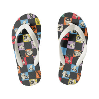 Tongs Enfants TUNES LOONEY™ en noir et blanc en Checker coloré
