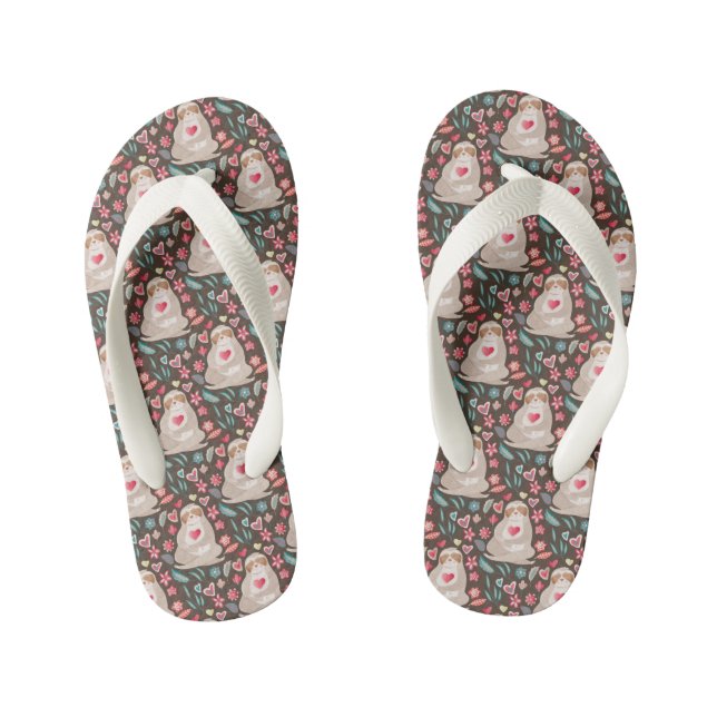 Tongs Enfants Valentine Sloth Motif (Semelle)